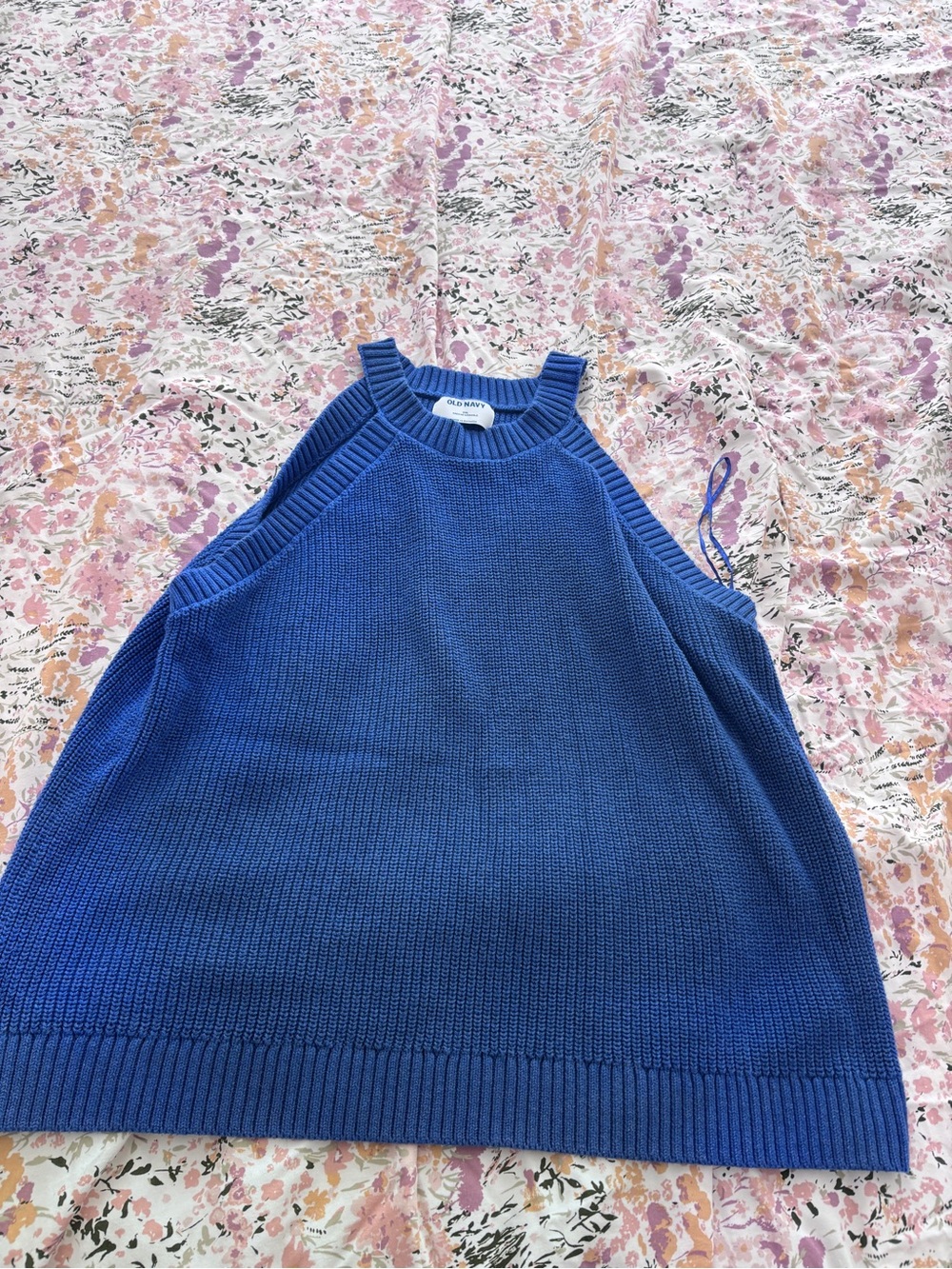 Old Navy Royal Blue Off-the-Shoulder Knit Sweater Tank